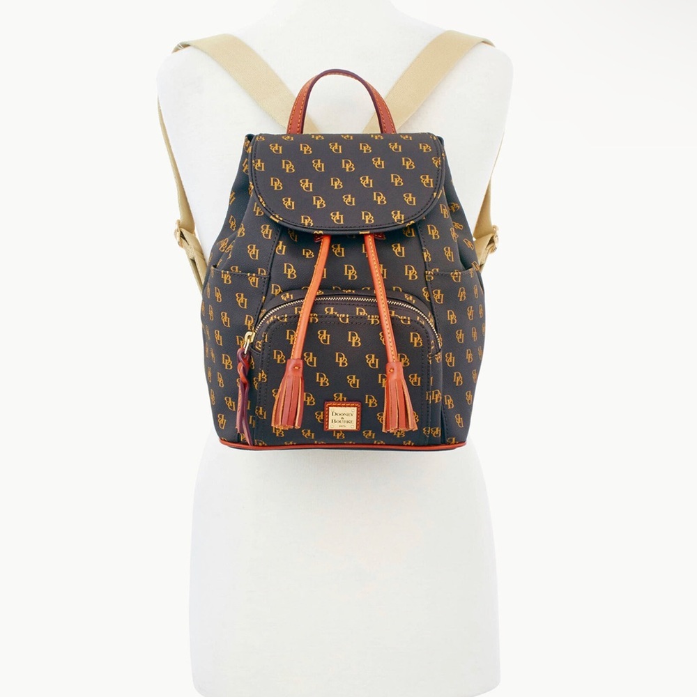 NEW Dooney & Bourke brown logo Gretta large backpack sold out bag factory sealed